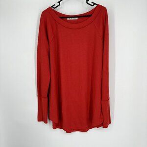 We The Free Free People Snowy Thermal‎ Top Orange Size Large